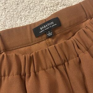 (SOLD) Aritzia Babaton Dexter Pants Sz S Brown Pumpkin Fabric Made in Japan